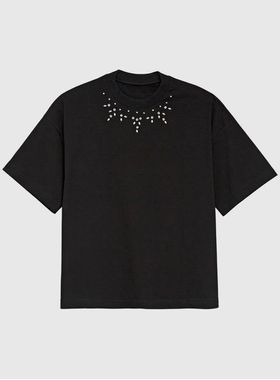 Blusa Manga Curta Enfim 1000132964 Feminina Com Strass Algodão T. P/GG