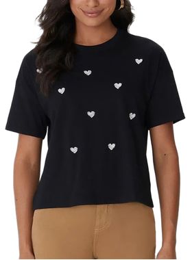 Blusa Manga Curta Malwee 1000133966 Feminina Bordada Algodão T. P/GG