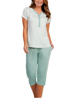 Pijama Pescador Podiun 265082 Feminino Peitilho Com Botões Poá Viscolycra T. P/XG