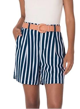 Bermuda Alfaiataria 1000129153 Feminina Com Bolsos e Cinto Viscolinho T. P/GG