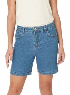 Bermuda Jeans Boyfriend Malwee 1000129452 Feminina Cintura Média Strech T. 38/48