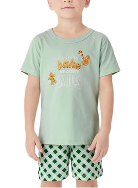 Pijama Curto Malwee 1000133147 Infantil Estampado Malha Algodão T. 04/16