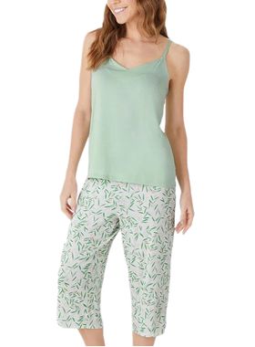 Pijama Capri Malwee 1000133186 Feminino Estampado Viscose Stretch T. P/GG
