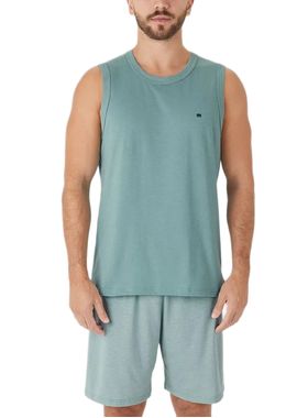 Pijama Curto Regata Malwee 1000133201 Masculino Malha Algodão T. P/GG