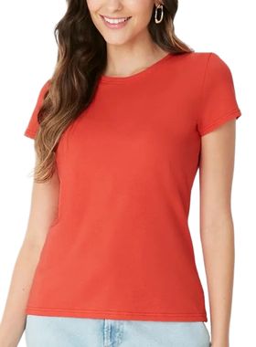 Blusa Baby Look Malwee 1000004499 Feminina Decote Redondo Algodão T. P/XGG