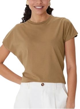 Blusa Manga Curta Malwee 1000120770 Feminina Sem Cavas Algodão Comfy T. P/GG