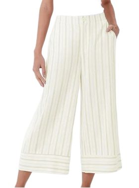 Calça Pantacourt Malwee 1000129163 Feminina Listrada Viscolinho Lurex T. P/G