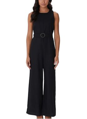 Macacão Alfaiataria Malwee 1000129306 Feminino Com Cinto Viscolinho T. P/GG