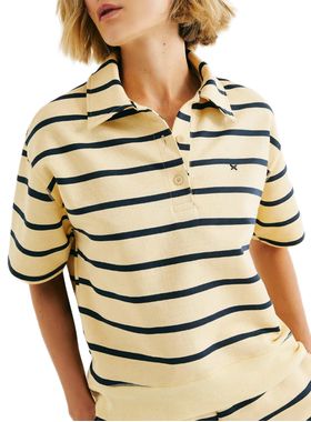 Camisa Polo Hering 4H82 Feminina Listrada Moletinho T. M/XG