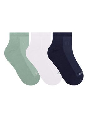 Kit/3 Meia Cano Curto Selene 2940.001 Infantil Básica Algodão T. 25/28 29/34