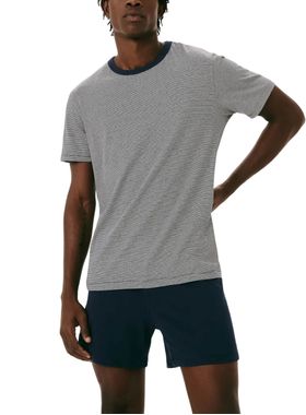 Pijama Curto Hering 7CXZ Masculino Listrado Linho e Algodão T. M/XXG