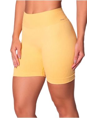 Shorts Selene Sport 20923.001 Feminino Fitness Sem Costura Canelado Microfibra T. P/GG
