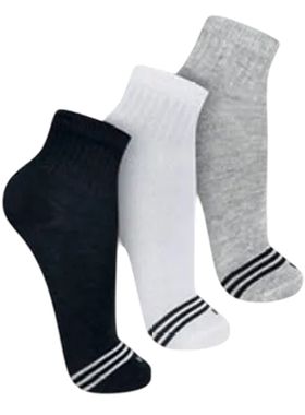 Kit/3 Meia Cano Curto Trifil T5043K Infantil Esportiva Listras Algodão T. 31/34